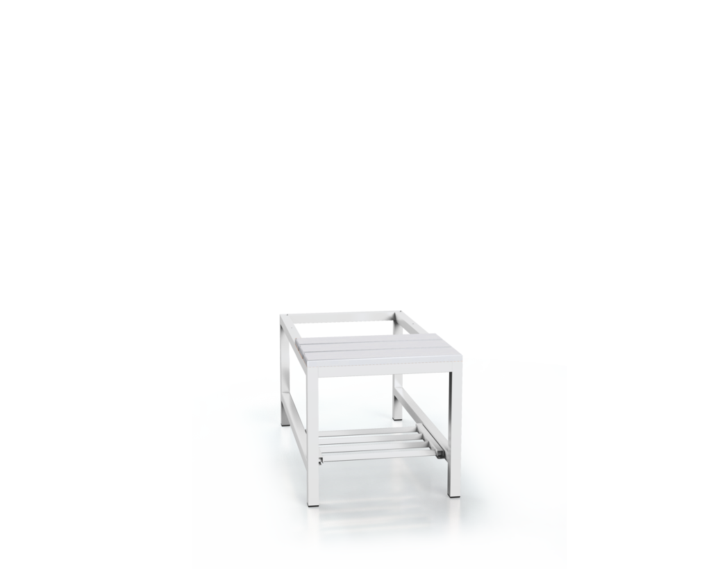 Vorbänk mit PVC latten - mit kippbarem Rost 375 x 500 x 800